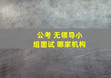 公考 无领导小组面试 哪家机构